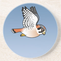 Flying American Kestrel Sandstone Drink Coaster