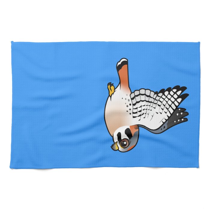 American Kestrel in flight Hand Towels