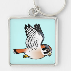 Flying American Kestrel Premium Square Keychain