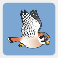 Flying American Kestrel Square Sticker
