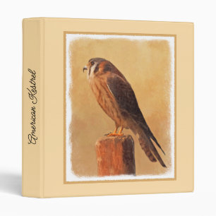 American Kestrel Painting - Original Bird Art 3 Ring Binder