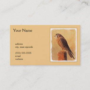 American Kestrel Painting - Original Bird Art Business Card