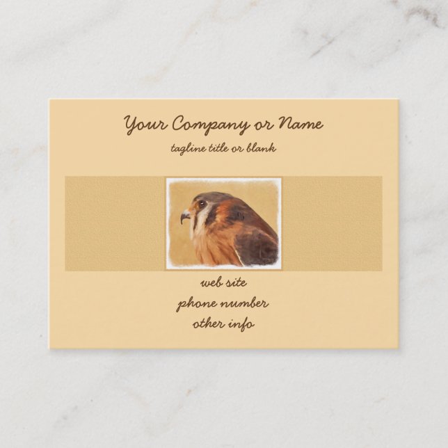 American Kestrel Painting - Original Bird Art Business Card (Front)