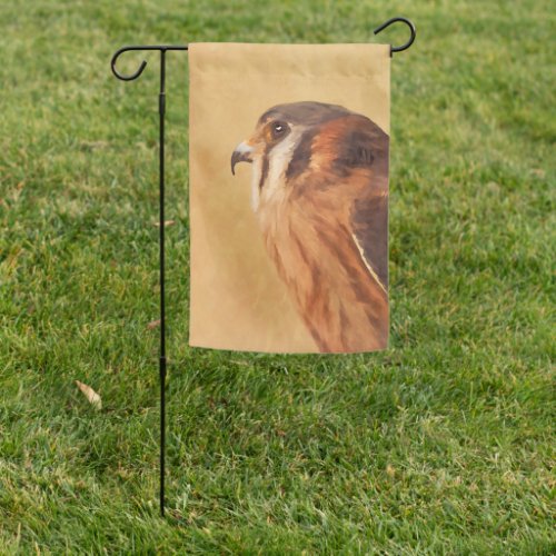 American Kestrel Painting _ Original Bird Art Garden Flag