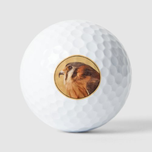 American Kestrel Painting _ Original Bird Art Golf Balls