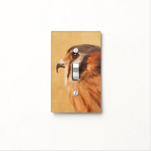 American Kestrel Painting - Original Bird Art Light Switch Cover