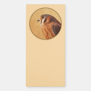 American Kestrel Painting - Original Bird Art Magnetic Notepad