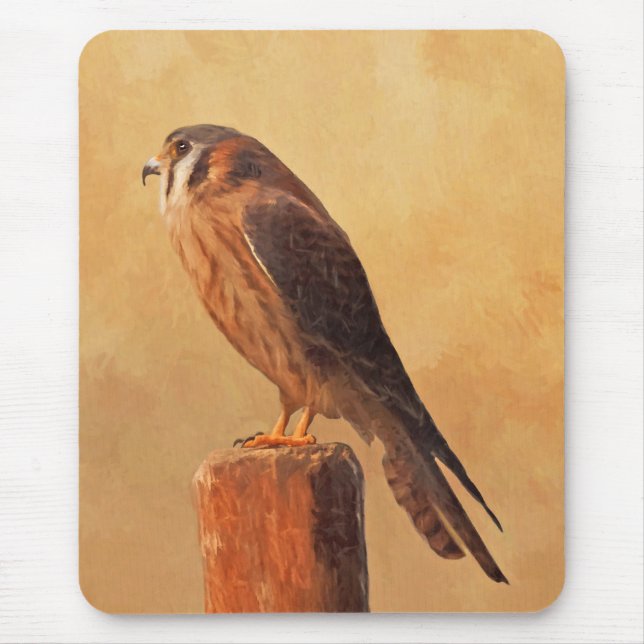 American Kestrel Painting - Original Bird Art Mouse Pad (Front)