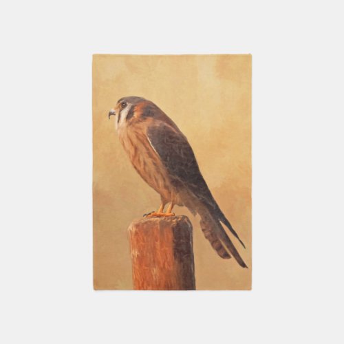 American Kestrel Painting _ Original Bird Art Rug