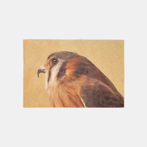 American Kestrel Painting _ Original Bird Art Rug