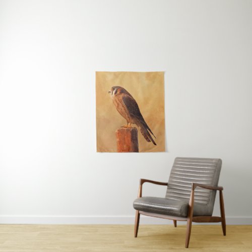 American Kestrel Painting _ Original Bird Art Tapestry