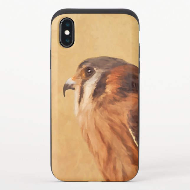 American Kestrel Painting - Original Bird Art Uncommon iPhone Case (Back)