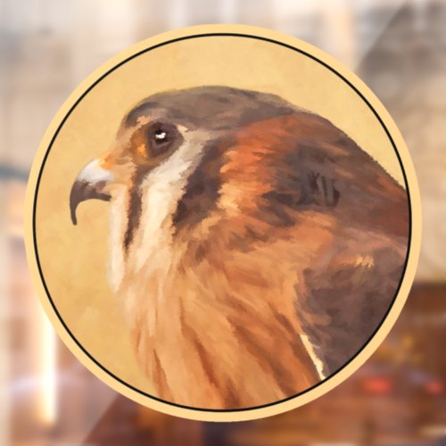 American Kestrel Painting _ Original Bird Art Window Cling