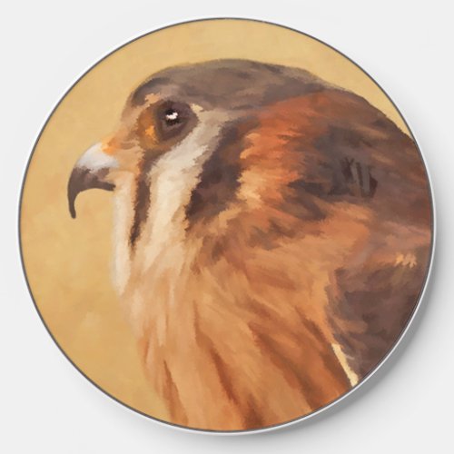 American Kestrel Painting _ Original Bird Art Wireless Charger