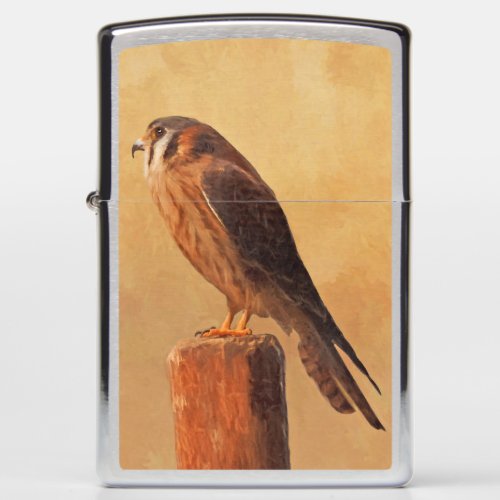 American Kestrel Painting _ Original Bird Art Zippo Lighter