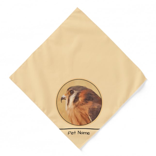 American Kestrel Painting Original Wild Bird Art Bandana (Front)