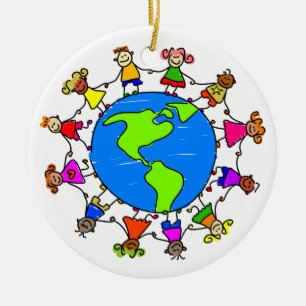 American Kids Ceramic Ornament