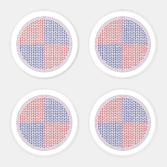 AMERICAN KNIT Round Acrylic Coasters (Set)