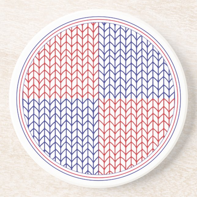 AMERICAN KNIT Round Sandstone Coaster (Front)
