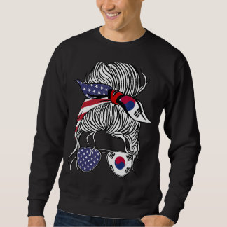 American Korean Patriot Flag Women Girl Korea Grow Sweatshirt