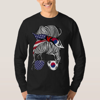 American Korean Patriot Flag Women Girl Korea Grow T-Shirt