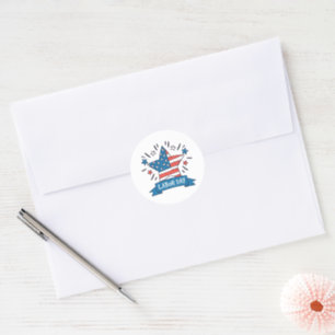 American Labor Day Creative Illustration Design Classic Round Sticker