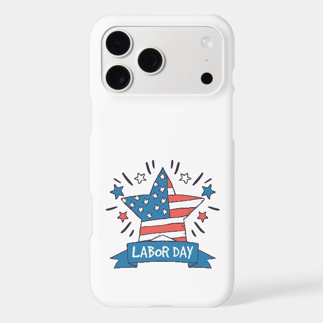 American Labor Day Creative Illustration Design iPhone Case (Back)