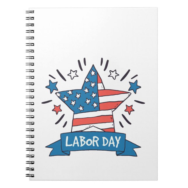 American Labor Day Creative Illustration Design Notebook (Front)