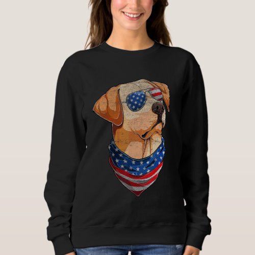 American Labrador Retriever Usa Flag Lab Owner 4th Sweatshirt