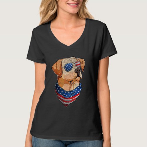 American Labrador Retriever Usa Flag Lab Owner 4th T_Shirt