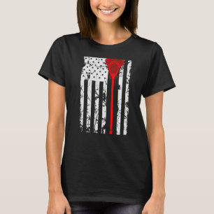 American Lacrosse Player Flag T-Shirt