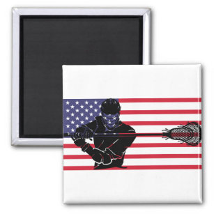 American Lacrosse unlimited lax Player  USA  flag Magnet