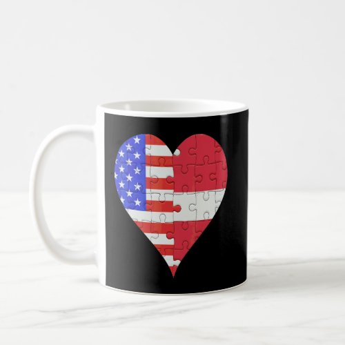 American Latvian Flag Heart  Coffee Mug