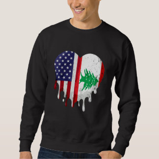 American Lebanese Heritage Month Lebanon Flag Hear Sweatshirt