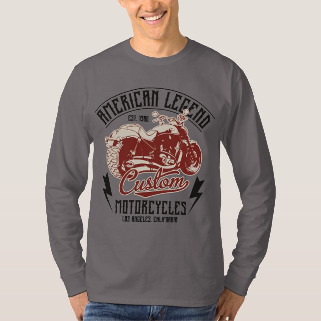 American Legend Custom Motorcycle Los Angeles CA T-Shirt (Front)