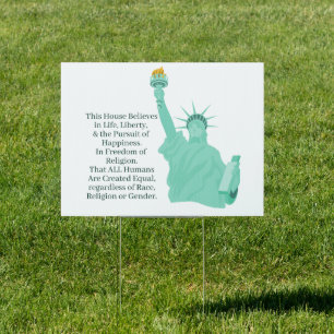 American Liberal Democrat Beliefs Sign