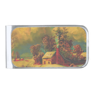 American Life Winter Vintage Silver Finish Money Clip