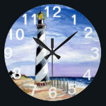 American Lighthouse clock<br><div class="desc">An original watercolor painting by Anne Ormsby adorns this clock.</div>