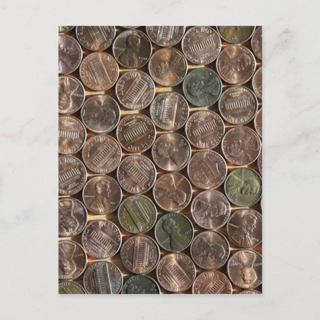 American Lincoln Pennies Texture Postcard (Front)