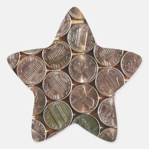 American Lincoln Pennies Texture Star Sticker