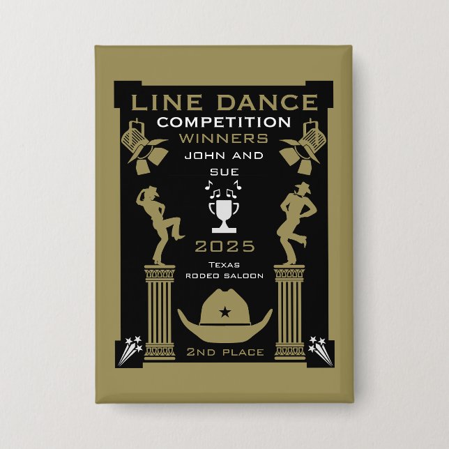 American Line Dancing Competition Button (Front)