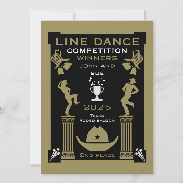 American Line Dancing Competition Card (Front)
