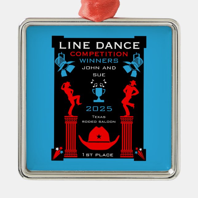 American Line Dancing Competition Metal Ornament (Front)