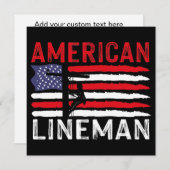 American Lineman Electric Cable Patriotic USA Flag (Front/Back)
