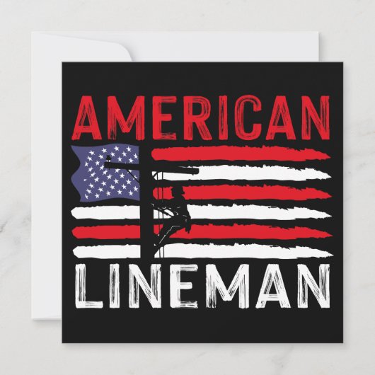 American Lineman Electric Cable Patriotic USA Flag (Front)
