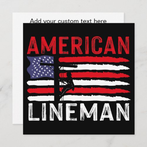 American Lineman Electric Cable Patriotic USA Flag