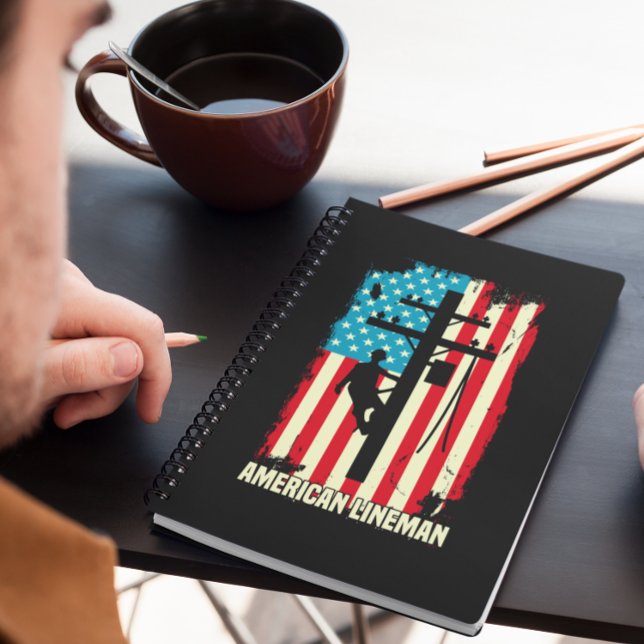  American Lineman Flag Electric Cable Notebook (american lineman notebook)