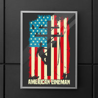 American Lineman Flag Electric Cable Patriot