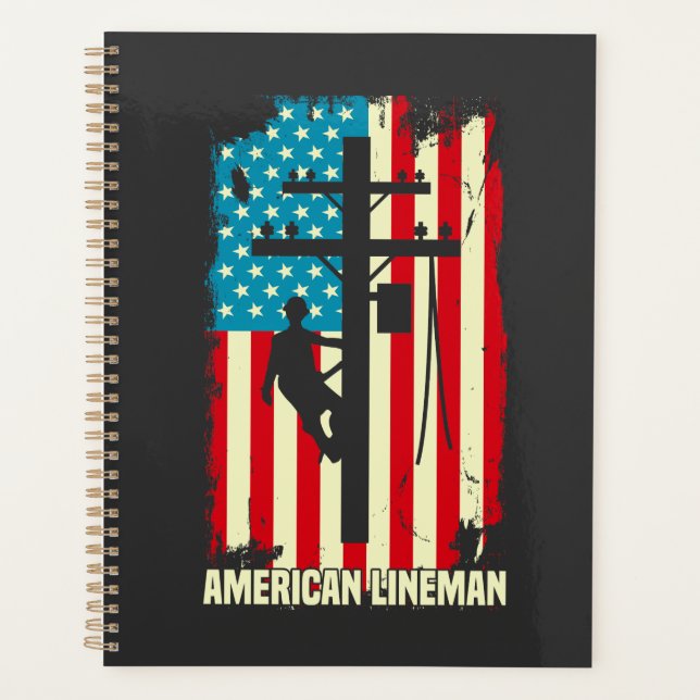  American Lineman Flag Electric Cable Planner (Front)