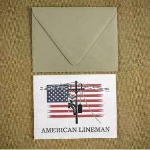 American Lineman Flag – Electrician & Utility Work Card